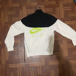 White and Black Nike Air rain jacket