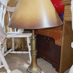 Vintage Brass Lamp With Shade 