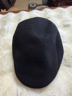 Kangol Black Wool Flat Cap