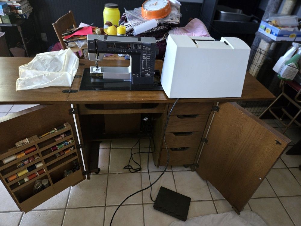 Sewing Machine And Cabinet