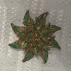 Gold Tone 925 Topazio Portugal Brooch Pin