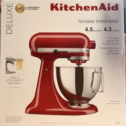 **Brand New & Factory Seal** KitchenAid Deluxe 4.5 Quart Tilt-Head Stand Mixer - Empire Red