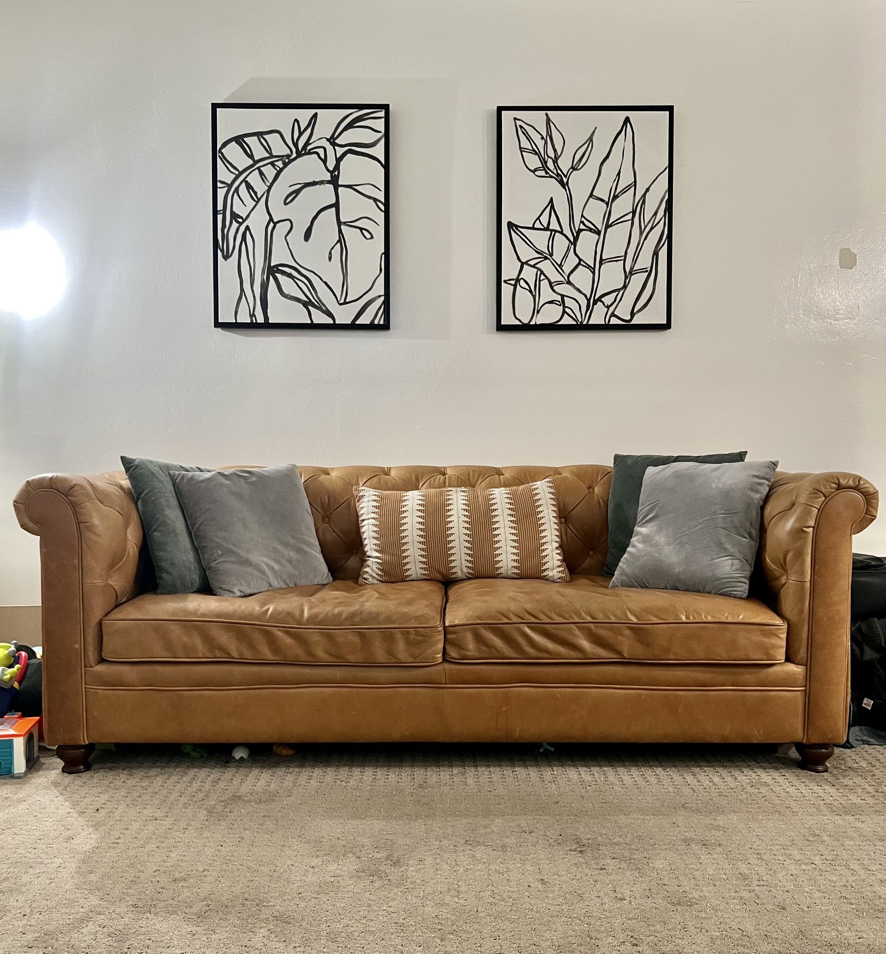 Poly and Bark Lyon Leather Sofa