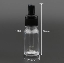 Empty 15mL Clear Boston Rounds With Droppers