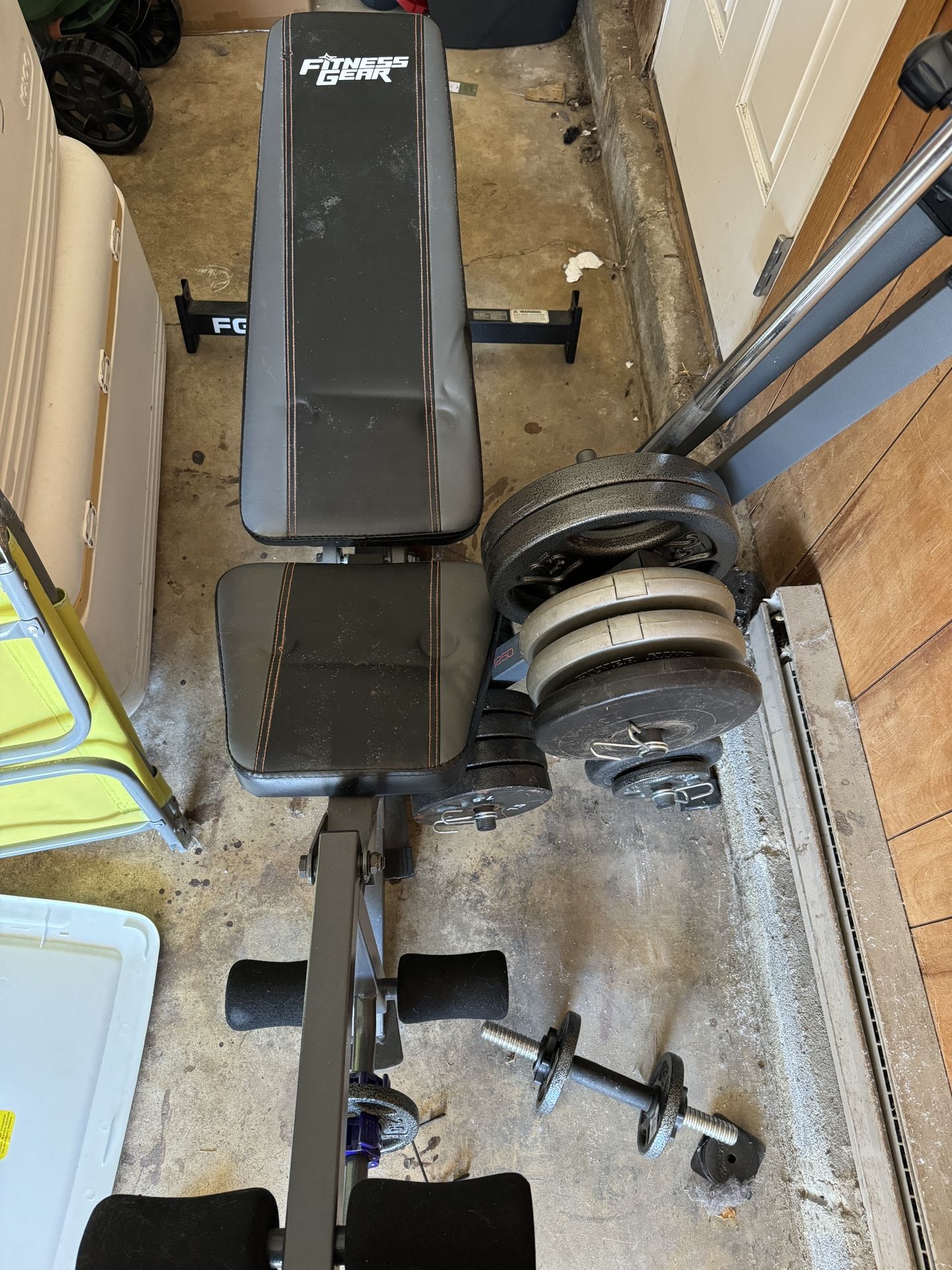 Fitness Gear Bench Press With Loads Of Weights