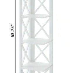 Oxford 5 Tier Corner Bookcase, White