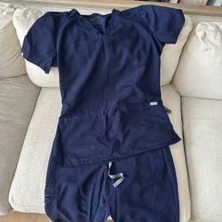 Figs Scrubs Set Navy Blue