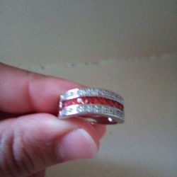 Silver Diamond Engagement Ring