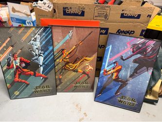 Star Wars Disney exclusive prints, framed