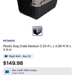 Petmate Plastic Dog Crate Medium 2.25-ft L x 2.08-ft W x 3-ft H