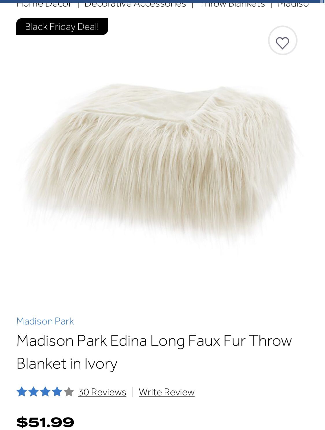 Madison park faux Fur Thro