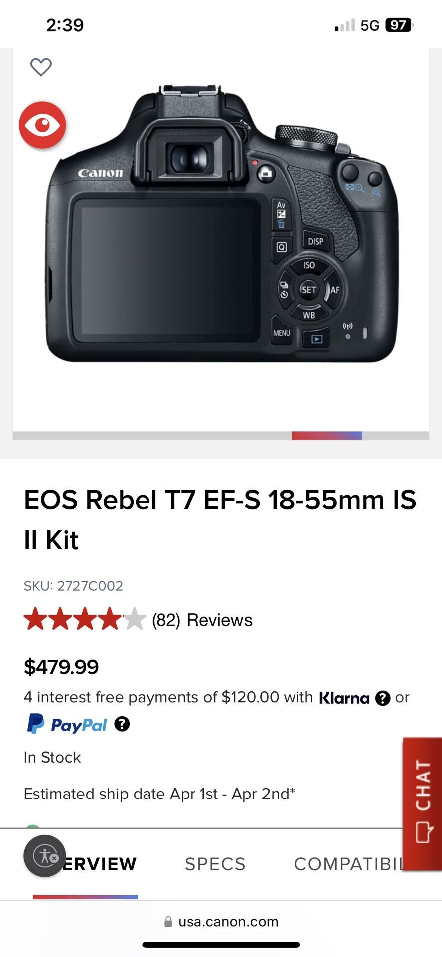 Cannon Rebel T7