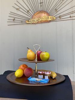 Vintage Rio Grande Two Tier Wooden Fruit Tray .