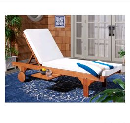 Outdoor Patio Chaise Lounge Chair, Natural/Beige