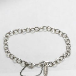 James Avery Forged Sterling Silver Link Charm Bracelet SZ L