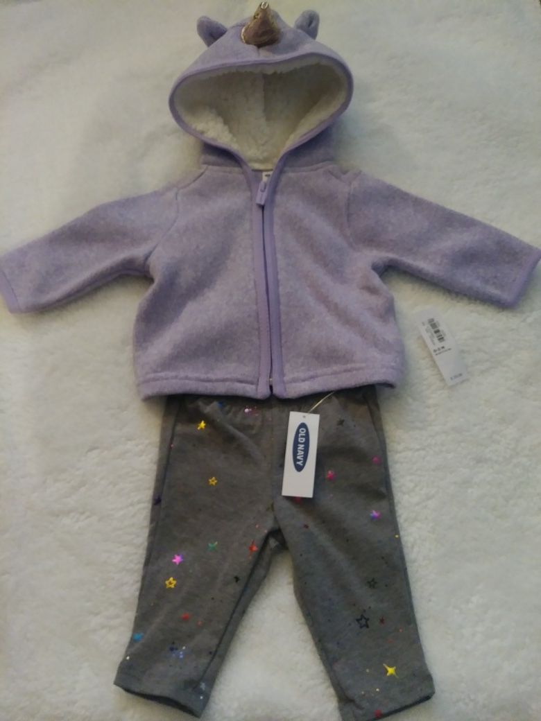 Old Navy Baby Girl Unicorn Hoodie Outfit #0146