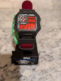 RE Umbrella Mod with red nylon band Casio 1200 AE