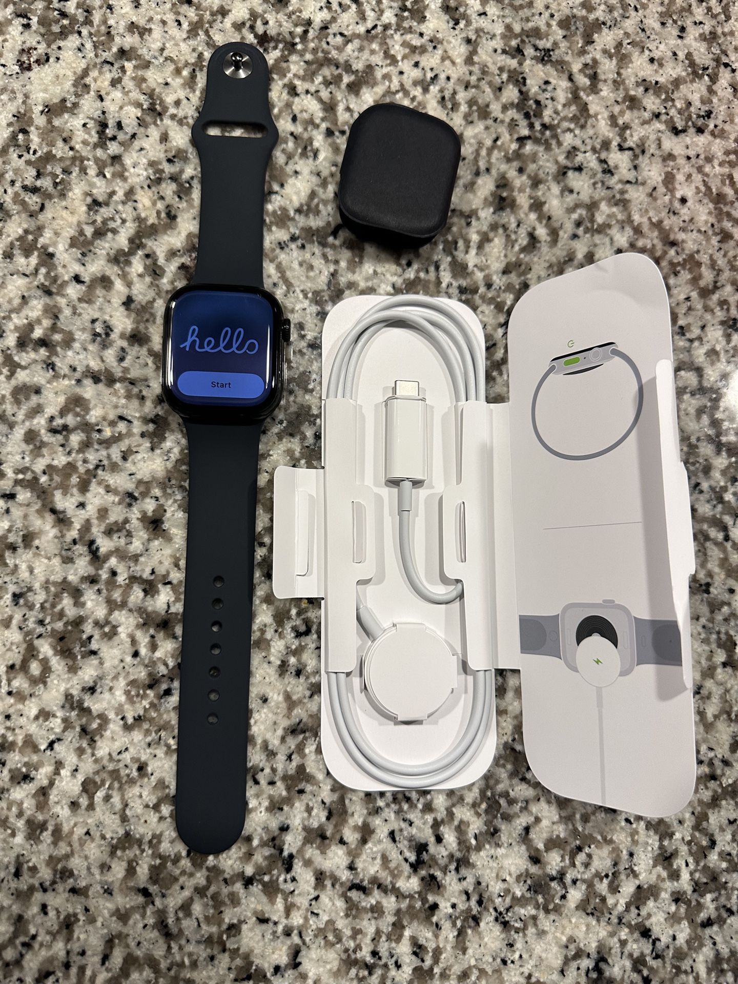 Brand New Apple Watch Series 10 GPS 42mm Jet Black With Black Band , Charger And Warranty