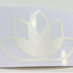 Lotus Decal Sticker in White, 2”x1.5”, NEW!