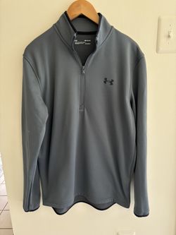 Under Armour Under Armour Coldgear Loose Pullover Sweater Gray Quarter Zip Mock