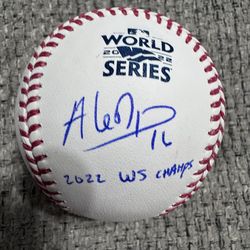 Aledmys Diaz Signed Autographed 2022 World Series Baseball Astros Beckett
