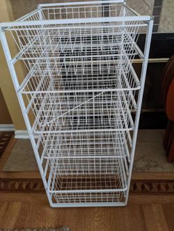 White Mesh  6 Drawer Organizer 