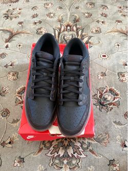 Nike Dunk Low Black Dark Brown Croc Print Gum Sole  size 13