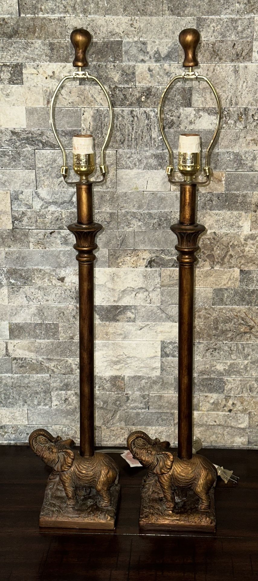 Pair Of Vintage Lamps w/ Elephant Base