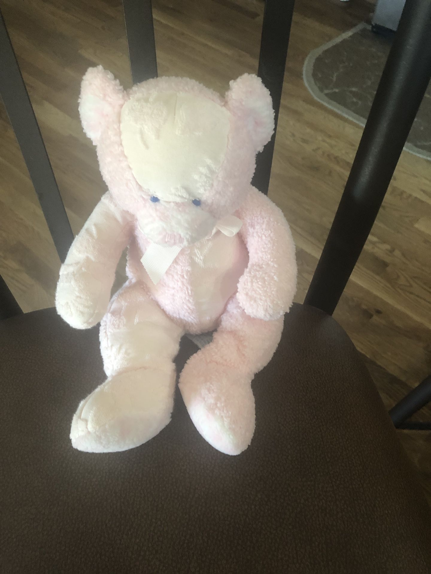 Bear stuffed animal light pink