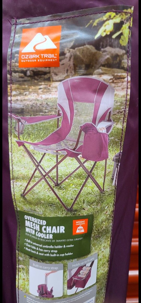 4 Brand New Ozark Trail oversized camping chair with cooler.