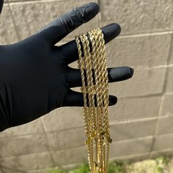 Gold Plated Rope Chain 20” & 22” Bundle