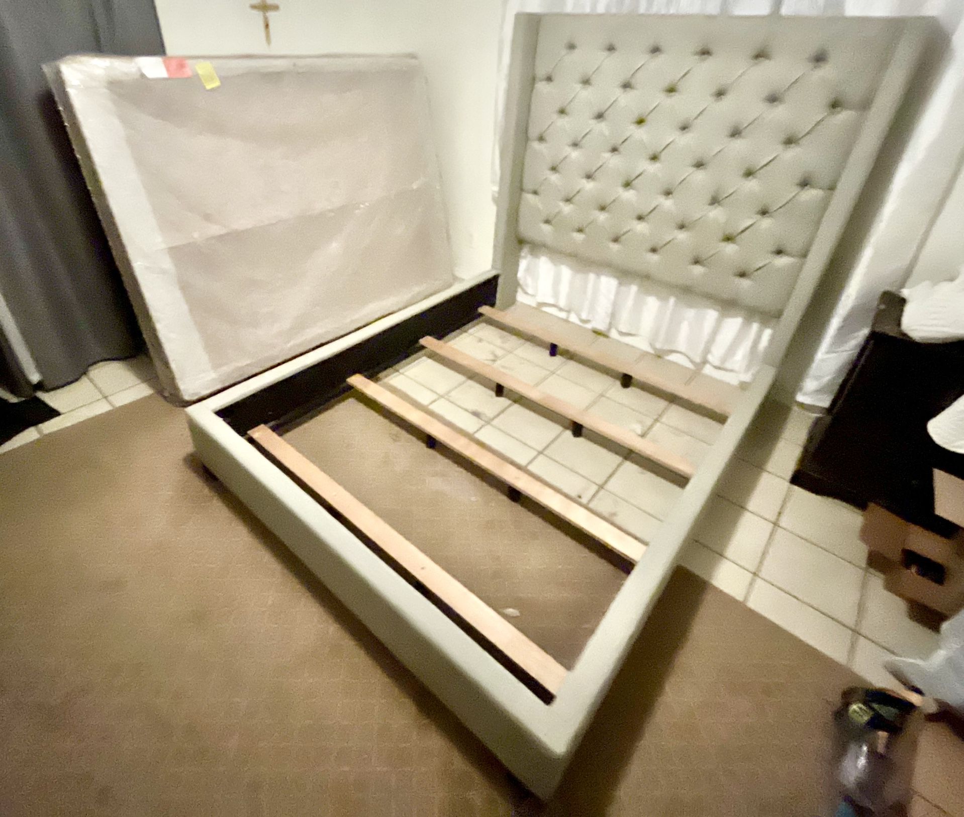 Queen Size Bed Frame, Headboard & Box Spring