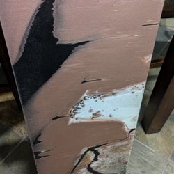 Rose Gold Abstract Fluid Artwork 