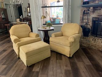 ETHAN ALLEN CHAIRS AND OTTOMAN