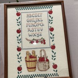 Vtg. Sampler Handstitched Needlework