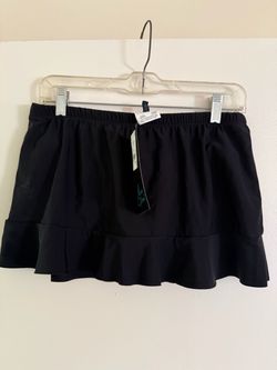 Black Ruffled Swim Skirt with Tags