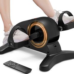 Brand New Mini Under Desk Exercise Bike Pedal Exerciser, Motorized Setting Bike Pedal Exerciser Leg/Arm Cycle for Senior, Physical Therapy, with 12 Ad