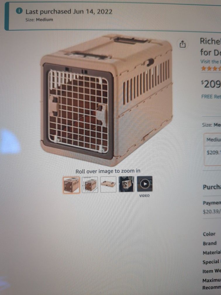 Richelle foldable Pet Carrier Medium travel Crate