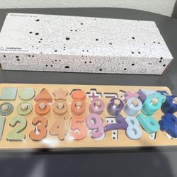 Toddler Montessori Toys Teaches Number, Counting, Math, Stacking Fun Preschool Learning Activates for Boy and Girl | Year Old Boy Gifts and Beyond! (M