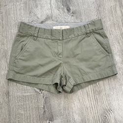 J.crew Size 2 XS Green 100% Cotton Chino Mini Chino Shorts