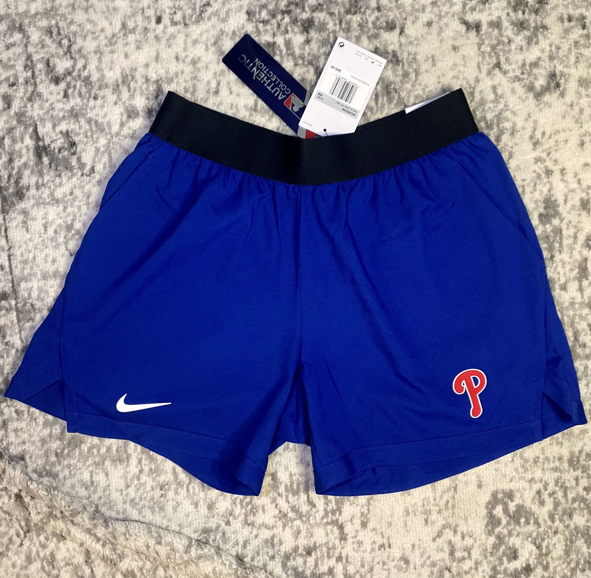 Official MLB Women's Blue Nike Phillies Shorts XS