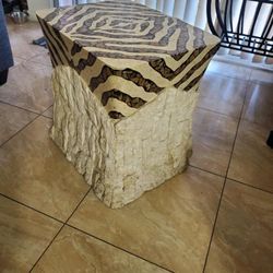 Zebra Top Pattern Accent Table 