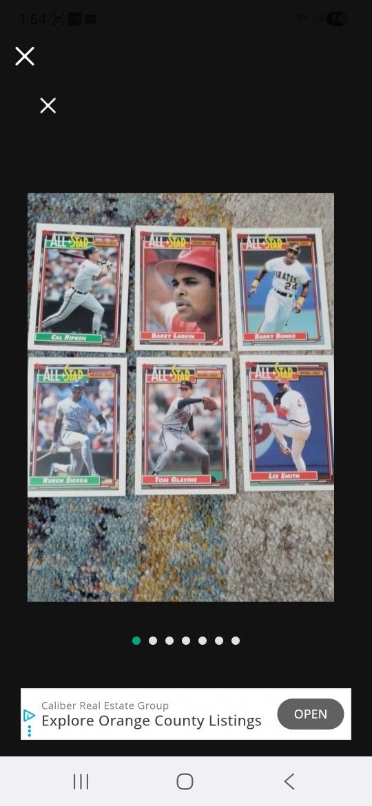 Topps All Star Baseball Cards 1992