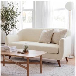 Cream Contemporary Upholstered Loveseat – RETAIL $799.99 | NEW OPEN BOX | DELIVERY AVAILABLE
