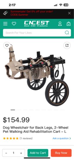 Dog Wheelchair for rear legs, instructions, adjustable.  See photos