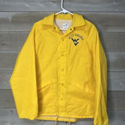 Vintage King Louie Pro Fit Jacket West Virginia Mountaineers WV Yellow Medium