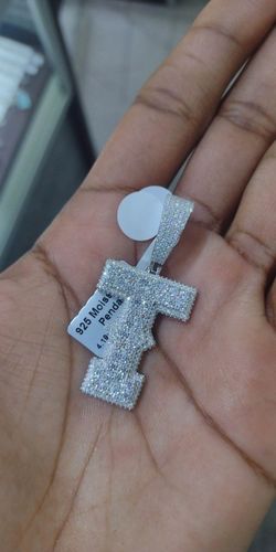 .925 S/S Custom 3D Single Letter Moissanite Pendants (3 Piece Combo Set)