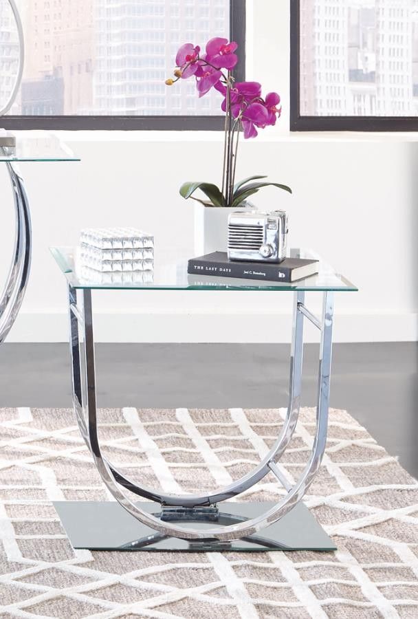 Glass/Chrome END TABLE / Mesa Lateral De Vidrio 🔥