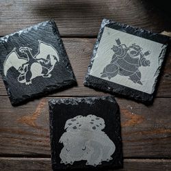Pokemon Slate Coasters  🪨