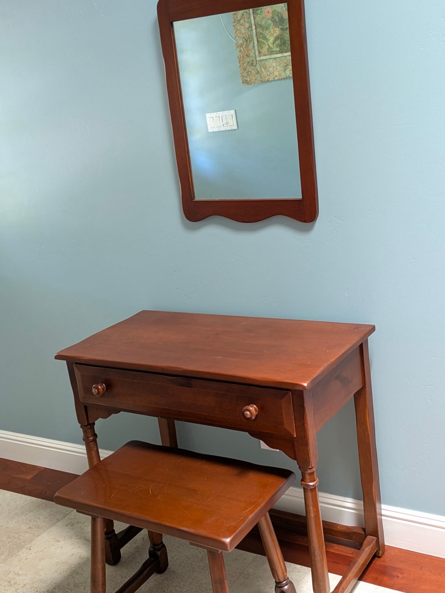 3 Piece Entry Way Bench, Table And Mirror
